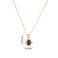 Cubic Zircon Micro Pave Brass Necklace, with 304 Stainless Steel, with 5CM extender chain, plated, micro pave cubic zirconia & for woman Approx 40 cm 