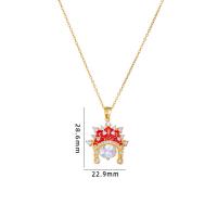 Cubic Zircon Micro Pave Brass Necklace, with 304 Stainless Steel, with 5CM extender chain, plated, micro pave cubic zirconia & for woman & enamel Approx 40 cm 