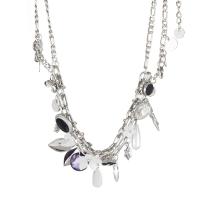 Rhinestone Zinc Alloy Necklace, silver color plated, fashion jewelry & for woman & with rhinestone Approx 20.5 cm 