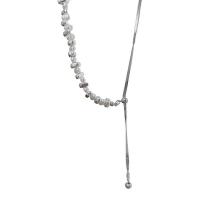 Titan Schmuck Halskette, Titanstahl, mit Kunststoff Perlen, Modeschmuck & für Frau, originale Farbe, Länge:ca. 50 cm, verkauft von PC