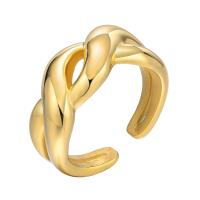 Titan Stahl Fingerring, Titanstahl, Vakuum-Ionen-Beschichtung, Modeschmuck & verschiedene Größen vorhanden & für Frau, goldfarben, ring width 9.8mm, verkauft von PC