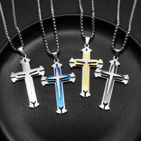 Stainless Steel Jewelry Necklace, 304 Stainless Steel, Cross, fashion jewelry & Unisex 