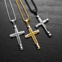 Stainless Steel Jewelry Necklace, 304 Stainless Steel, Cross, fashion jewelry & Unisex [