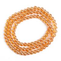 Glass Beads, Round, DIY orange 
