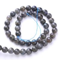 Labradorit Perlen, rund, DIY & verschiedene Größen vorhanden, grau, Länge:ca. 38 cm, verkauft von Strang