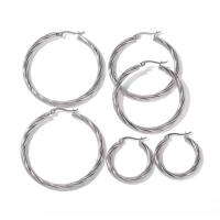 Stainless Steel Leverback Earring, 304 Stainless Steel, Round, plated, fashion jewelry silver color 
