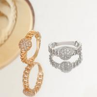 Rhinestone Brass Finger Ring, fashion jewelry & for woman & with rhinestone Inner Approx 17mm 