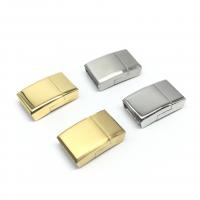 Rectangle Stainless Steel Magnetic Clasp, 304 Stainless Steel, polished, DIY Inner diameter 12 * 4 mm 