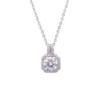 Cubic Zircon Micro Pave Brass Necklace, with 304 Stainless Steel, with 5CM extender chain, plated, micro pave cubic zirconia & for woman Approx 45 cm [