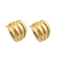 Sterling Silver Stud Earring, 925 Sterling Silver, plated, for woman, golden 