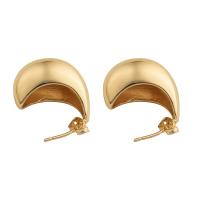 Sterling Silver Stud Earring, 925 Sterling Silver, plated & for woman, golden 