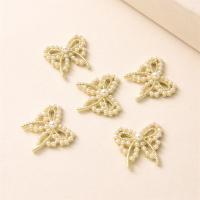 Hair Barrette Finding, Zinc Alloy, with Plastic Pearl, Butterfly, DIY 