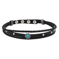 PU Leather Cord Bracelets, with Zinc Alloy, fashion jewelry & for woman Approx 41 cm 