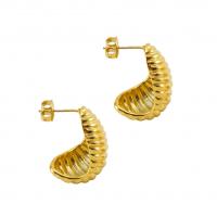 Stainless Steel Stud Earring, 304 Stainless Steel, 18K gold plated, fashion jewelry & for woman, golden [