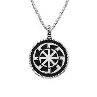 Stainless Steel Jewelry Necklace, 304 Stainless Steel, Round & for man & enamel 