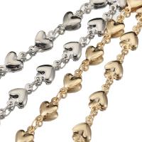 Stainless Steel Chain Jewelry, Brass, Heart, plated, DIY 
