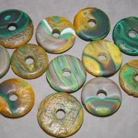 Natural Tibetan Agate Dzi Beads, Donut, DIY, Random Color 