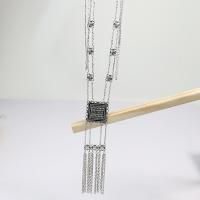 Fashion Fringe Necklace, Zinc Alloy, plated, fashion jewelry, silver color 