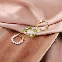 Ring paar, Zinklegierung, mit Seedbead & Kunststoff Perlen, handgemacht, drei Stücke & verschiedene Stile für Wahl & für Frau, verkauft von setzen