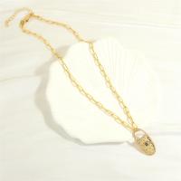 Rhinestone Brass Necklace, with 5cm extender chain, Lock, fashion jewelry & for woman & with rhinestone, gold Approx 40 cm 
