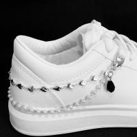 Zinc Alloy Shoe Chain, with Plastic Pearl, fashion jewelry Chain cm 