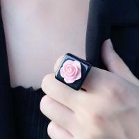 Акриловые палец кольцо, Акрил, ювелирные изделия моды, Много цветов для выбора, размер:7, продается PC