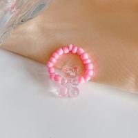 Acrylic Finger Ring, with Seedbead, fashion jewelry & elastic US Ring 