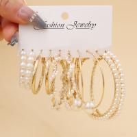 Kunststoff Perle Zink Legierung Ohrring, Kunststoff Perlen, mit Zinklegierung, goldfarben plattiert, Modeschmuck & für Frau, earring length 20-60mm, verkauft von setzen[