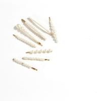 Hair Slide, Plastic Pearl, with Zinc Alloy, plated, fashion jewelry & for woman 
