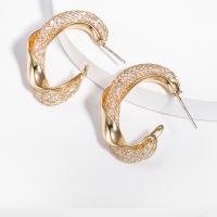 Zinc Alloy Rhinestone Stud Earring, gold color plated & for woman & with rhinestone 