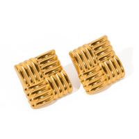 Stainless Steel Stud Earring, 304 Stainless Steel, 18K gold plated, fashion jewelry & for woman, golden, 29.7mm [