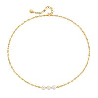 Collar de Nácar de Mar del Sur, metal, con Shell Pearl, con 2.36inch extender cadena, 18K chapado en oro, Joyería & para mujer, dorado, 6mm, longitud:aproximado 15.35 Inch, Vendido por UD[