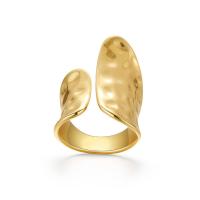Brass Finger Ring, 18K gold plated, fashion jewelry & for woman, golden 