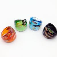Lampwork Fingerring, handgemacht, 4 Stück & Modeschmuck & für Frau, gemischte Farben, Ring inner diameter about 17-19mm, verkauft von setzen[