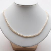 Natural Freshwater Pearl Necklace, Round, DIY, white, pearl length 4-5mm Approx 36-38 cm 
