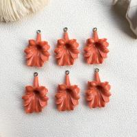 Solid Color Resin Pendants, Flower, DIY, orange 