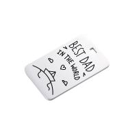 Stainless Steel Tag Charm, 304 Stainless Steel, Rectangle, silver color plated, DIY [