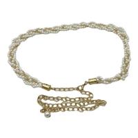 brass piercing barbell, aluminio, con Perlas de plástico ABS, Esférico, chapado, Joyería, Blanco, longitud:106 cm, Vendido por UD