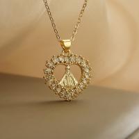 Cubic Zircon Micro Pave Brass Necklace, with 5cm extender chain, plated, fashion jewelry & micro pave cubic zirconia cm 