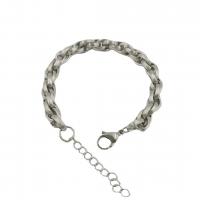 Stainless Steel Chain Bracelets, 304 Stainless Steel, with 5CM extender chain, plated, for man, original color Approx 18 cm 