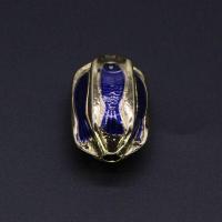 Perles intercalaires en alliage de zinc, lanterne, Placage de couleur d'or, DIY & émail, bleu Vendu par PC