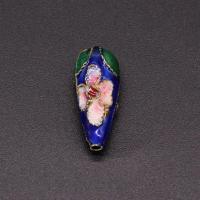 Cloisonne Beads, Teardrop, gold color plated, DIY & enamel, mixed colors 