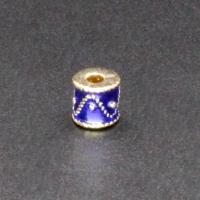 Zinc Alloy Spacer Beads, Column, gold color plated, DIY & enamel, blue 