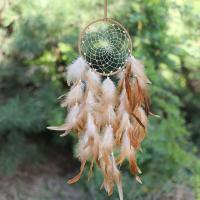 Fashion Dream Catcher, Feather, with Cotton Thread & Plastic & Iron & Acrylic, for home and office & hollow, mixed colors 