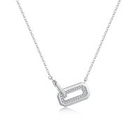 Cubic Zirconia Micro Pave Sterling Silver Necklace, 925 Sterling Silver, with 1.97inch extender chain, fashion jewelry & micro pave cubic zirconia & for woman Approx 15.74 Inch 
