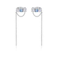 Sterling Silver Cubic Zirconia Earring, Brass, fashion jewelry & micro pave cubic zirconia & for woman 