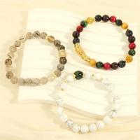 Gemstone Bracelets, Brass, with Gemstone, handmade & micro pave cubic zirconia & for woman Approx 16-17 cm 