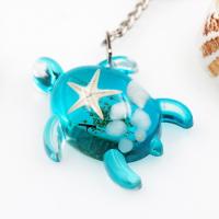 Resin Key Chain, with Zinc Alloy, Turtle, Unisex, mixed colors 