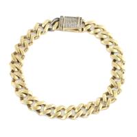 Cubic Zirconia Micro Pave Brass Bracelet, gold color plated, fashion jewelry & Unisex & micro pave cubic zirconia, nickel, lead & cadmium free Approx 23 cm 