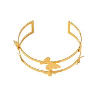 Zinc Alloy Cuff Bangle, Butterfly, gold color plated, fashion jewelry & for woman, golden, Inner Approx 62mm 